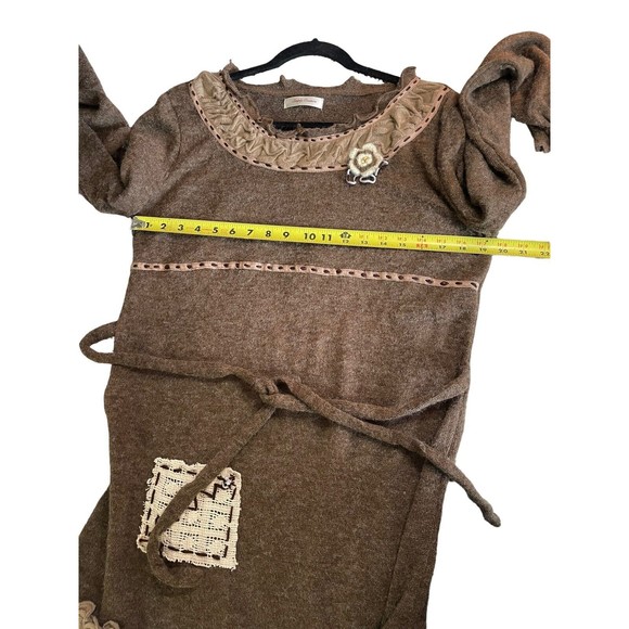 Simply Couture Wool Blend Knit Embellished Sweater Dress Medium Cottagecore - Picture 13 of 15